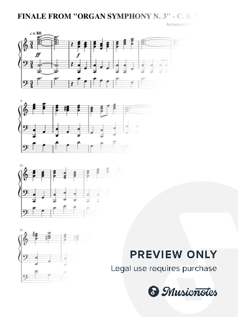 THEME FROM "ORGAN SYMPHONY N. 3 - FINALE" (EASY ORGAN) - C. S. SAENS
