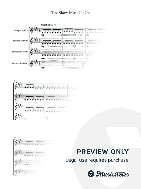 The Show Must Go On - Queen - Trumpet Quartet