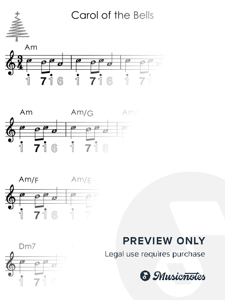 Carol of the Bells I Easy Kalimba Christmas Sheet Music for Beginners