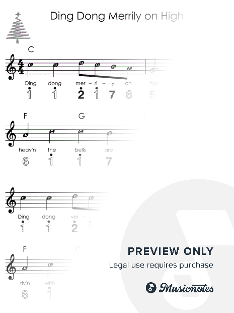 Ding Dong Merrily on High Easy Kalimba Christmas Sheet Music for Beginners