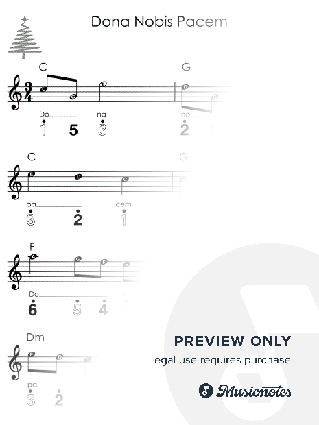 Dona Nobis Pacem I Easy Kalimba Christmas Sheet Music for Beginners