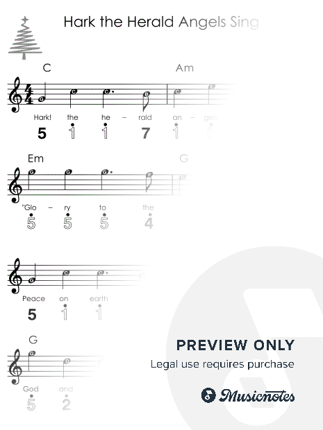 Hark the Herald Angels Sing I Easy Kalimba Christmas Sheet Music for Beginners