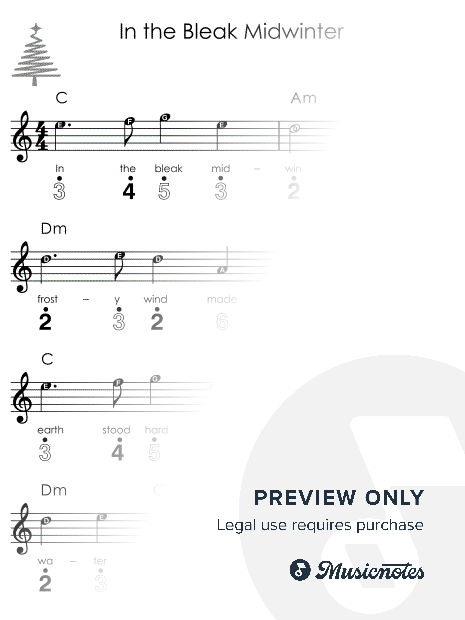 In the Bleak Midwinter I Easy Kalimba Christmas Sheet Music for Beginners