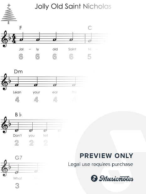 Jolly Old Saint Nicholas I Easy Kalimba Christmas Sheet Music for Beginners