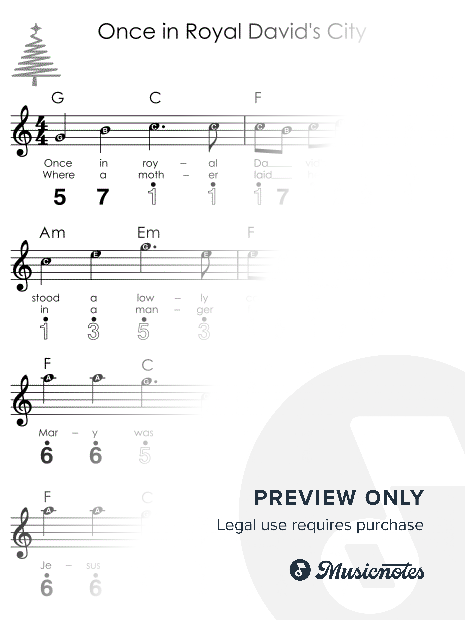 Once in Royal Davids City I Easy Kalimba Christmas Sheet Music for Beginners