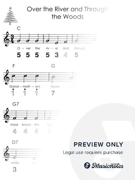 Over the River and Through the Woods I Easy Kalimba Christmas Sheet Music for Beginners