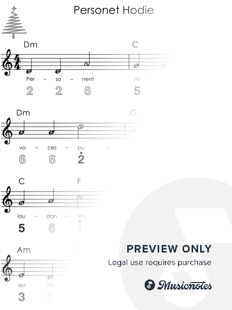 Personet Hodie I Easy Kalimba Christmas Sheet Music for Beginners