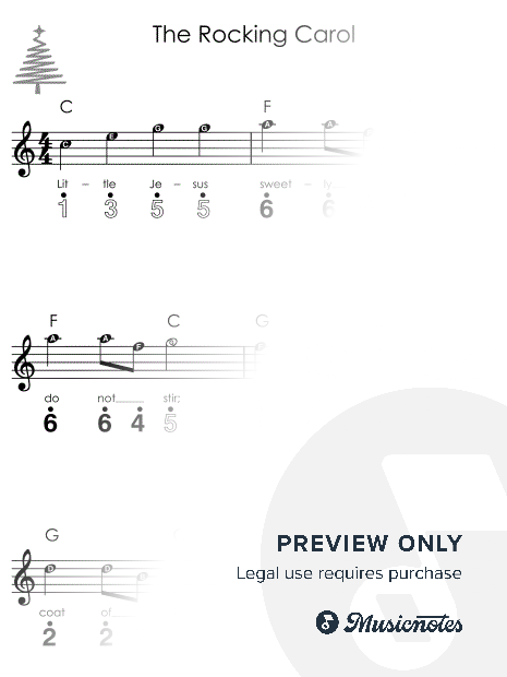 The Rocking Carol I Easy Kalimba Christmas Sheet Music for Beginners