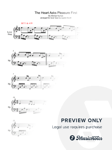 The Heart Asks Pleasure First from THE PIANO for lever & pedal harp