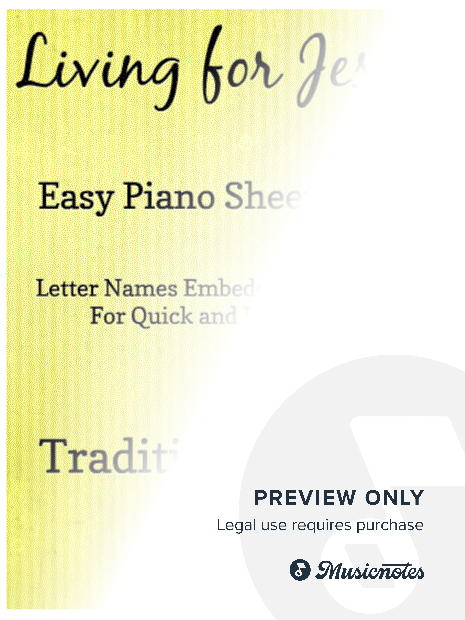 Living for Jesus Easy Piano Sheet Music