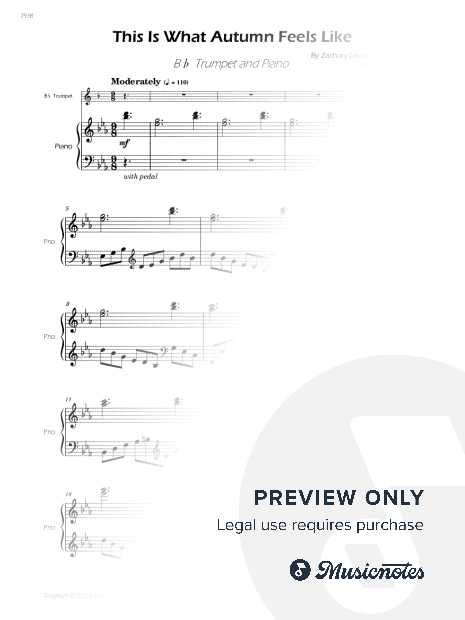 this is what autumn feels like - Bb Trumpet and Piano (Full Score and Parts)