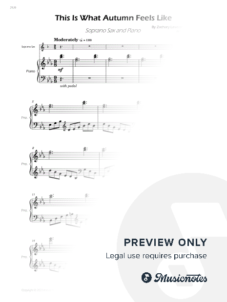 this is what autumn feels like - Soprano Sax and Piano (Full Score and Parts)