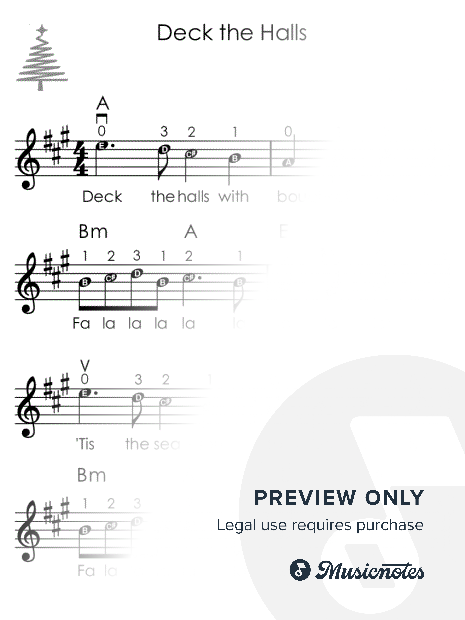Deck the Halls - Violin Sheet Music for Beginners