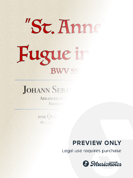 "St Anne" Fugue in E-flat BWV 552 for quintet of clarinets, J.S. Bach arr. Richard Alder
