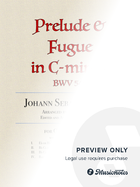 Prelude and Fugue in C-minor BWV 549 for clarinet quartet, J.S. Bach arr Richard Alder