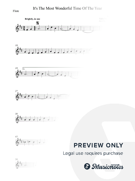 It's the Most Wonderful Time of the Year - Easy Flute - Full version