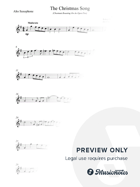 The Christmas Song (Chestnuts Roasting on an Open Fire) - EASY ALTO SAXOPHONE - full version