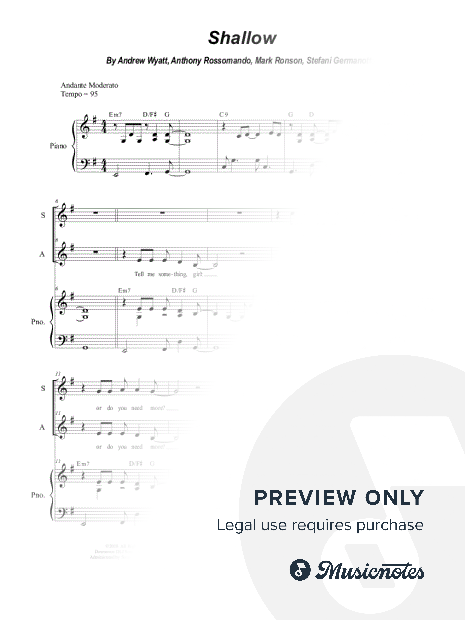 Shallow (2-part choir - (SA)