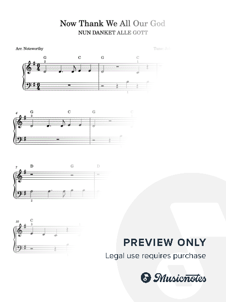 Now Thank We All Our God [Quick Learn Solo - Very Easy Beginner] NUN DANKET ALLE GOTT