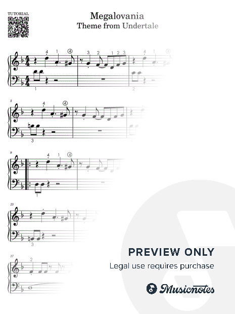Megalovania - Theme from Undertale | EASY Piano Sheet Music for Beginners