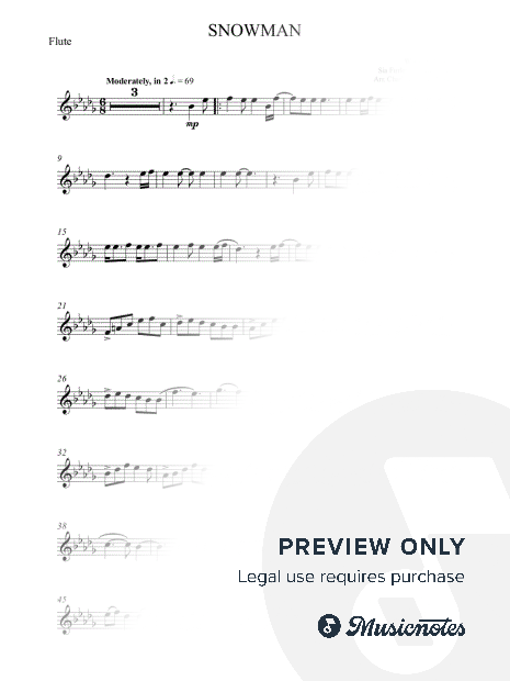 Snowman - Sia - FLUTE (original Key)