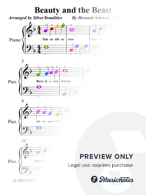 Beauty and the Beast Easy Piano