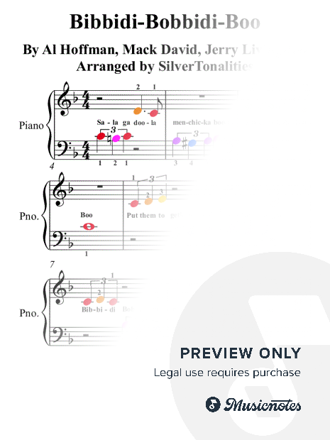 Bibbidi-Bobbidi-Boo Beginner Piano