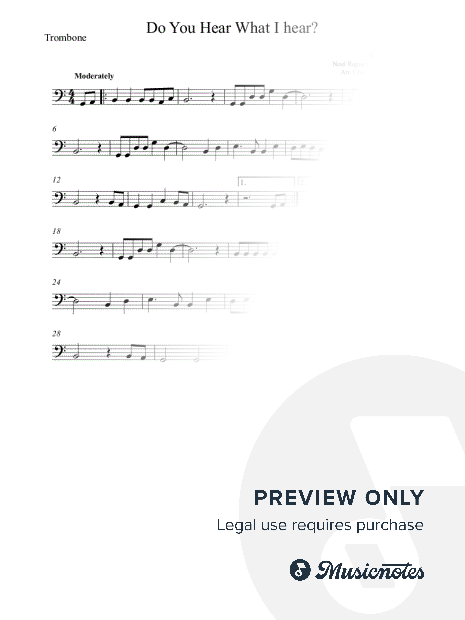 Do You Hear What I Hear? - Noel Regney - Easy Solo TROMBONE