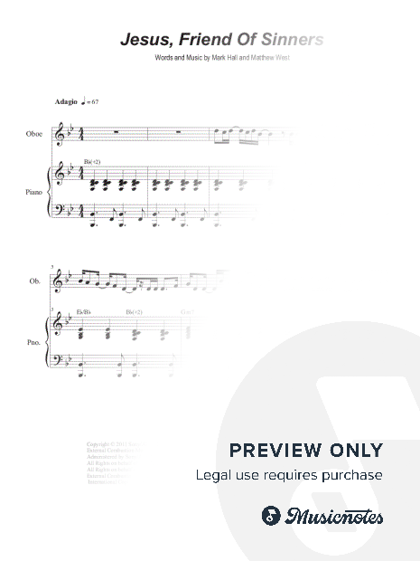 Jesus, Friend of Sinners (Oboe solo and Piano)
