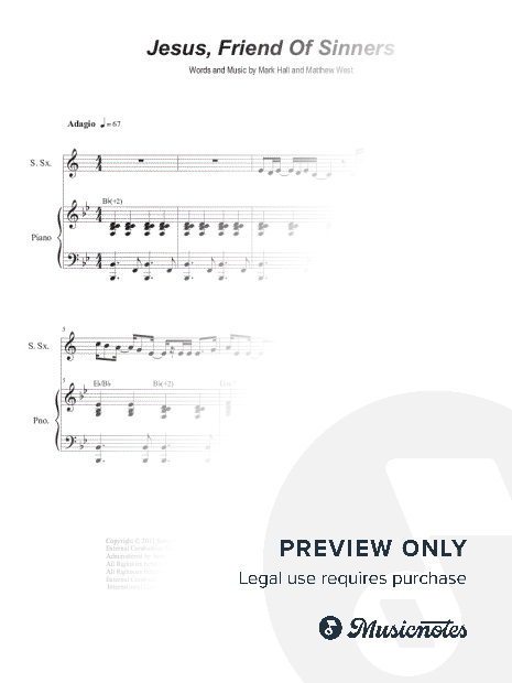 Jesus, Friend of Sinners (Soprano Saxophone and Piano)