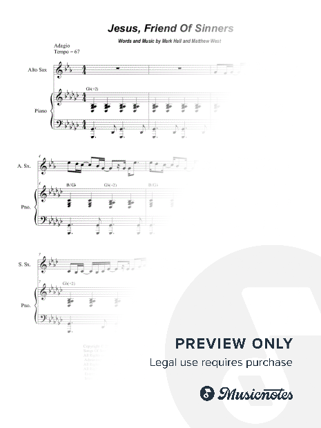 Jesus, Friend of Sinners (Duet for Soprano and Alto Saxophone)