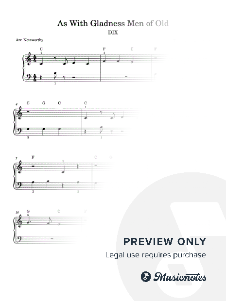 As With Gladness Men of Old [Quick Learn Solo - Very Easy Beginner] DIX (Conrad)