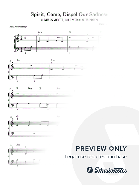 Spirit, Come, Dispel Our Sadness [Quick Learn Solo - Very Easy Beginner] O Mein Jesu, Ich Muss Sterben