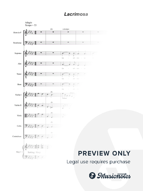 Lacrimosa (from "Requiem Mass" - Full Score)