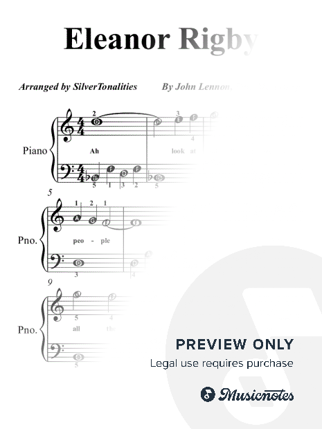Eleanor Rigby Easy Piano