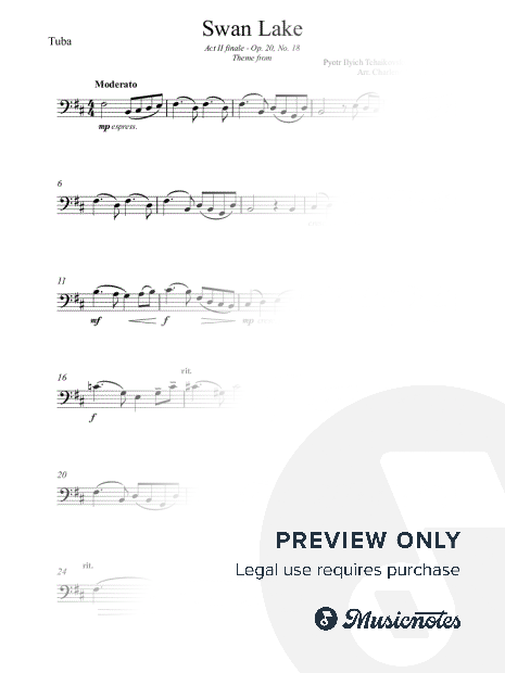 Swan Lake Theme - Tchaikovsky - EASY Tuba
