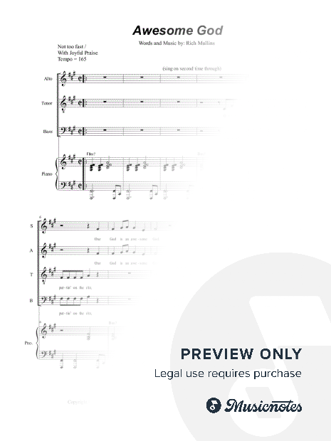 Awesome God (Vocal Quartet - (SATB)