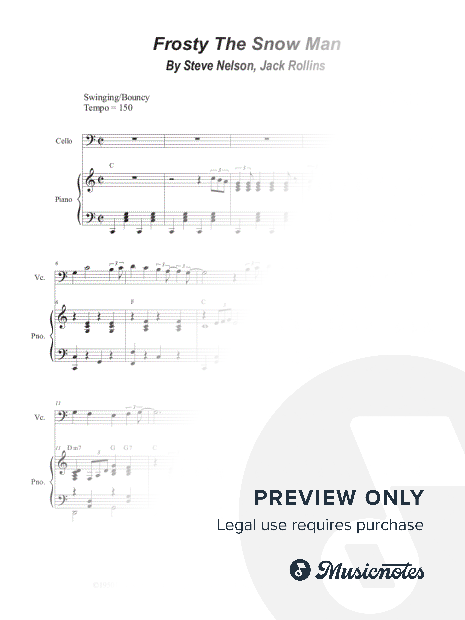 Frosty the Snowman (Cello solo and Piano)