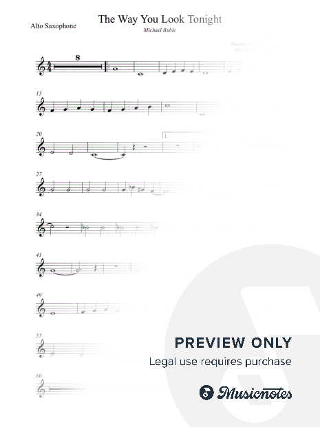 The Way You Look Tonight - Michael Buble - Alto Saxophone (full version)
