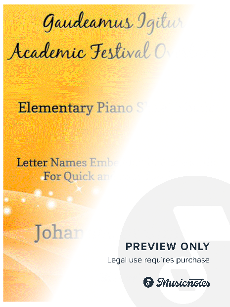 Gaudeamus Igitur Academic Festival Overture Elementary Piano Sheet Music