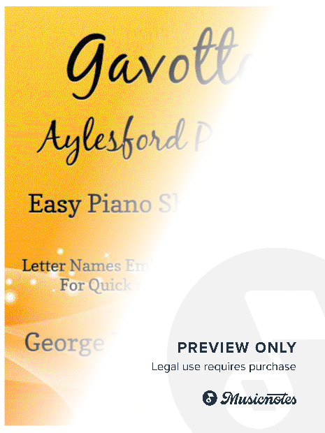 Gavotte Aylesford Pieces Easy Piano Sheet Music