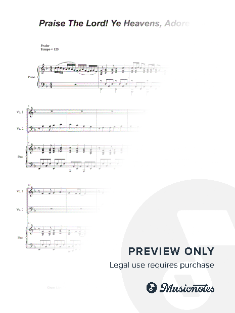 Praise The Lord! Ye Heavens, Adore Him (Cello Duet)