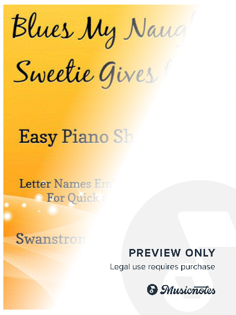 Blues My Naughty Sweetie Gives to Me Easy Piano Sheet Music