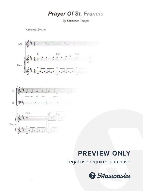 Make Me a Channel of Your Peace (Prayer Of Saint Francis) (Vocal Quartet - (SATB)