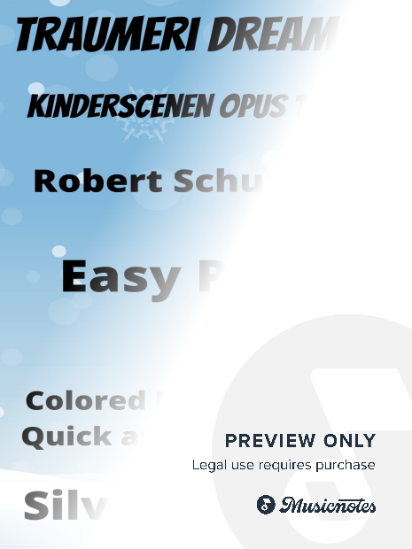 Traumerei Kinderscenen Opus 15 Number 7 Easy Piano Sheet Music with Colored Notation