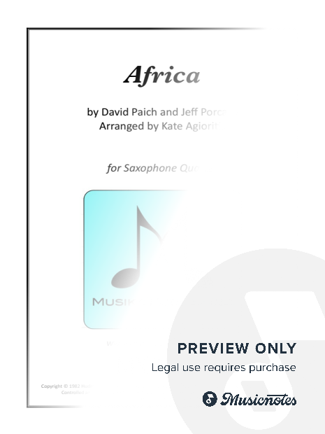 Africa - SATB Saxophone Quartet