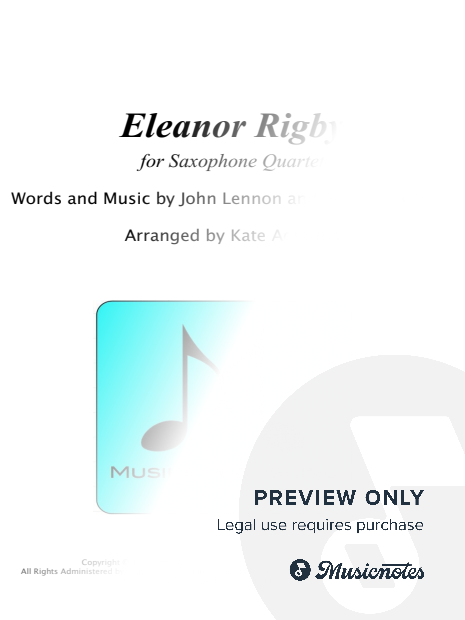 Eleanor Rigby - SATB or AATB Saxophone Quartet