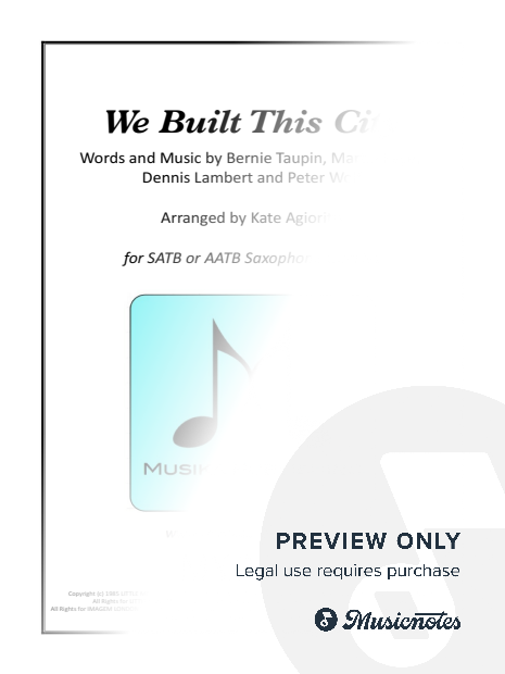 We Built This City - SATB or AATB Saxophone Quartet