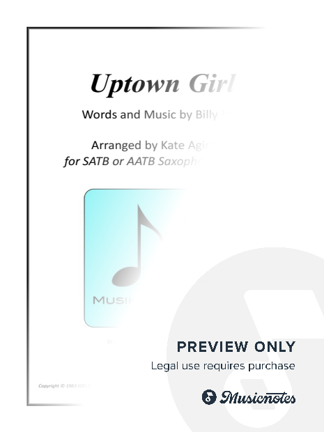 Uptown Girl - SATB or AATB Saxophone Quartet