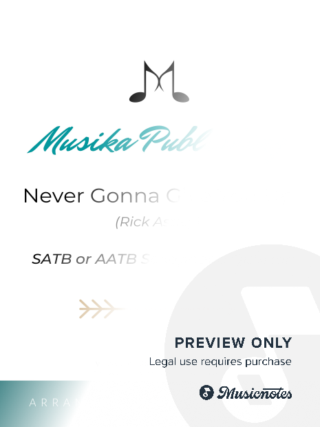 Never Gonna Give You Up - SATB or AATB Saxophone Quartet